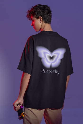 Polo Overize de Mariposa Abstracta   - Eclipse